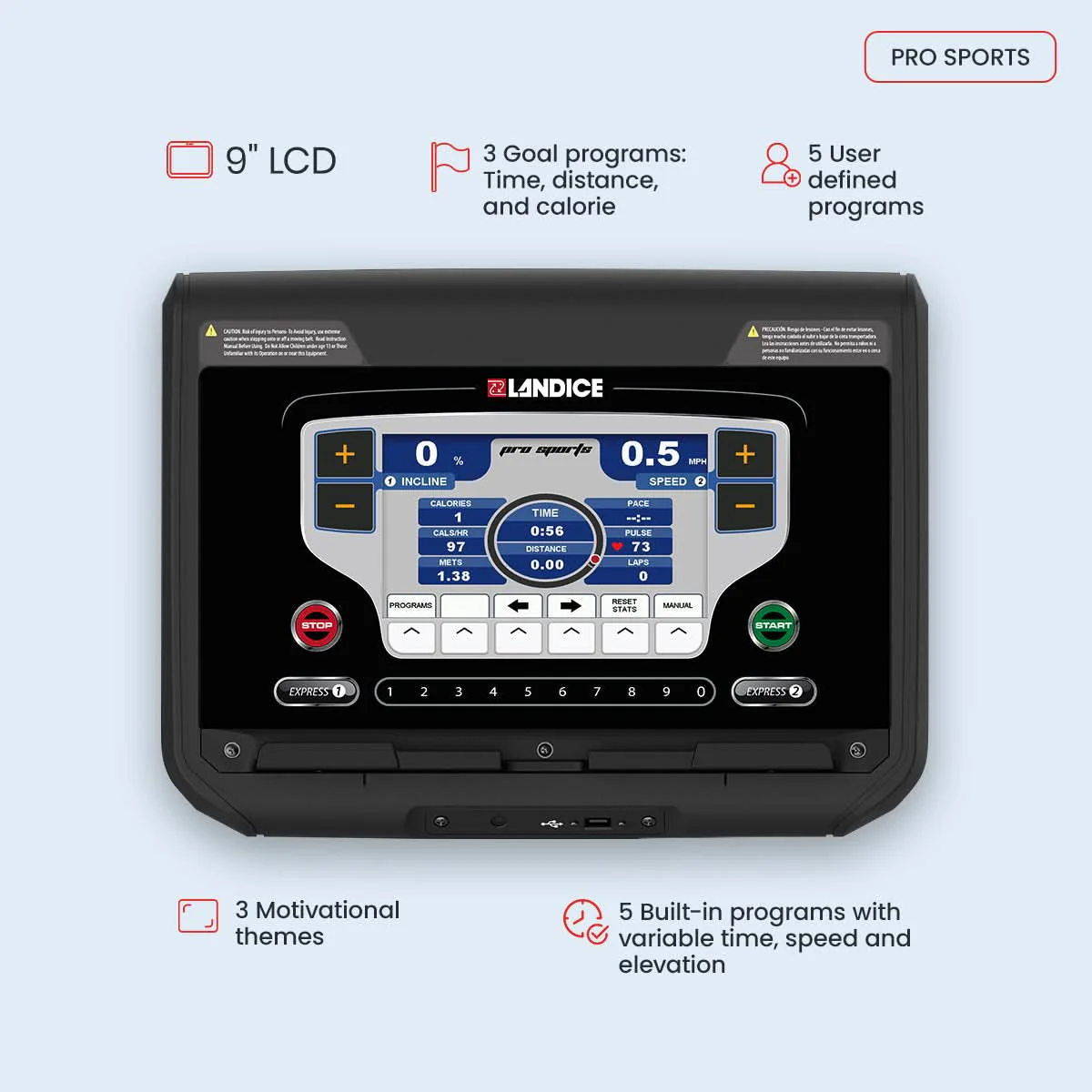 Landice L7 CLUB Pro Sport Treadmill - Image 2
